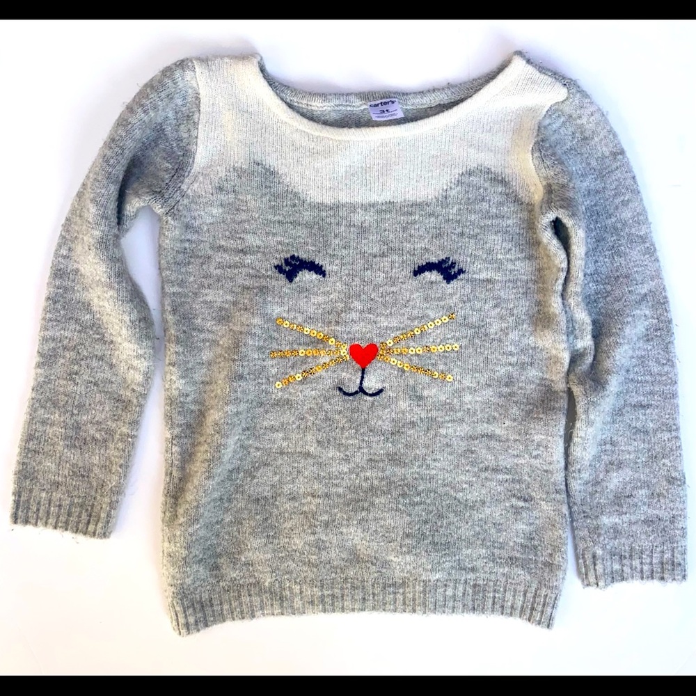 Carter's Kitty Toddler Girls Sweater SZ 3T
